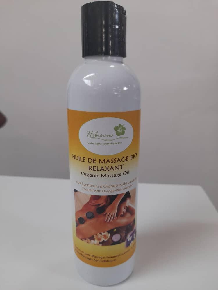 HIBISCUS HUILE DE MASSAGE BIO RELAXANT Aux scenteurs d orange et de lavande  – Pharmabisonline