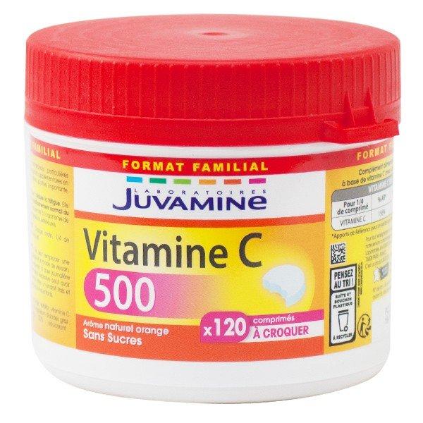 VITAMINE C 500
Sans sucres
120 Co / à croquer
